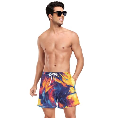 Yuiboo A Pride Month Men's Swim Trunks Men 2In1 Workout Shorts with Compression Liner Training Shorts Quick Dry Elastic Multi