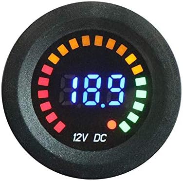 12V LED Panel Digital Voltage Meter Display Voltmeter Color LED Digital Display with Flat Panel Volt Meter Meter Scale Gauge Battery Tester for Marine Car Motorcycle Truck Boat RV