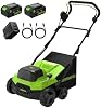 Greenworks 48V (24V x 2) 15” Escarificador y aireador de césped inalámbrico, incluye (2) baterías de 4.0Ah y cargador de 65W, acicalador de césped con profundidad ajustable, removedor de paja para jardín, cuidado del jardín 2