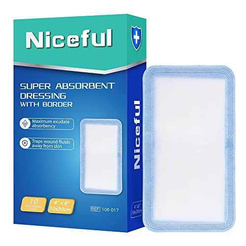 Affordable Niceful Super Absorbent Wound Dressing, 4″x 7.8″ Non