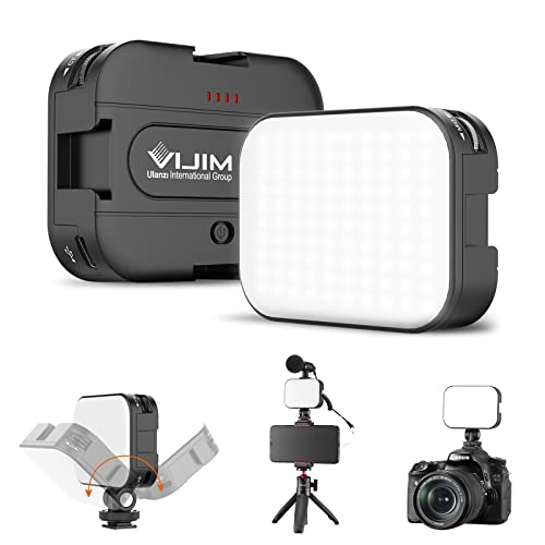 Lumière de caméra, VIJIM VL100C LED Lampe vidéo avec Batterie 2000mAh, Mini lumière vidéo dimmable 2500-6500K avec Cold Shoe Mount, CRI95+ pour vlogging, TikTok, Photographie Portrait