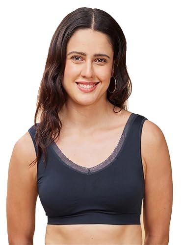 Image of Enamor Innovations Flexifree,Plunge, Ultra Comfort Women's Bralette - No-Pinch,no-dig,360 Degree Flex, Seamless Lift,Fixed Cup, Padded, Wirefree, High Coverage - F137