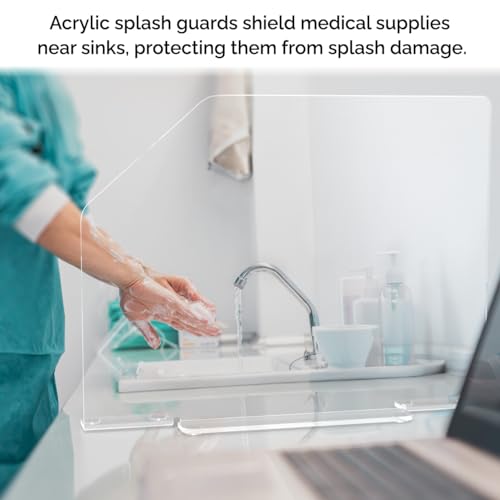 image for Marketing Holders Clear Acrylic Sink Splash Guard with Anti Skid Feet 