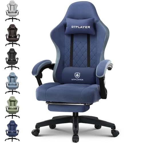 GTPLAYER Chaise de bureau et de gaming avec coussin à ressorts ensachés, accoudoirs et...