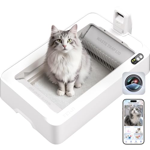 PETKIT Open-Top & AI Camera Self Cleaning Cat Litter Box, Urinary Health Monitor Automatic Cat Litter Box, Smart Robot with 2-Way Raking/5G WiFi/Safety Sensors/Odor Control for Multiple Cats