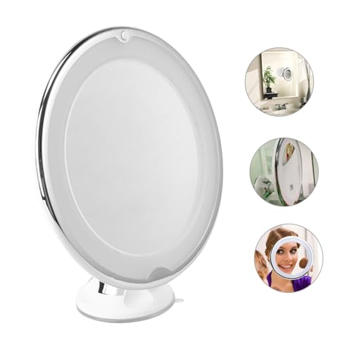 Miroir de maquillage grossissant 7x LED à ventouse ERINGOGO