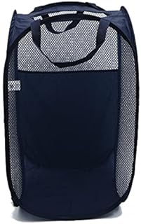 Mesh Collapsible Laundry Baskets, Large 60 Liters Pop-Up Laundry Hamperwith Carry Handles for Clothes and Toys Storage Folding Washing cyan mesh)