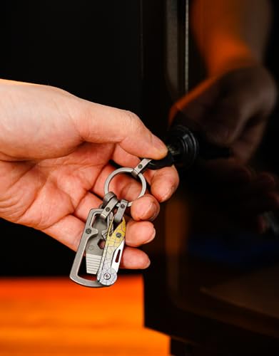 Image of KeyUnity KK05 Titanium Mini Pocket Knife, 1.06-Inch Blade, Yuzu | Lightweight EDC Knife for opening packages and snack wrappers, removing clothing tags, and handling everyday tasks