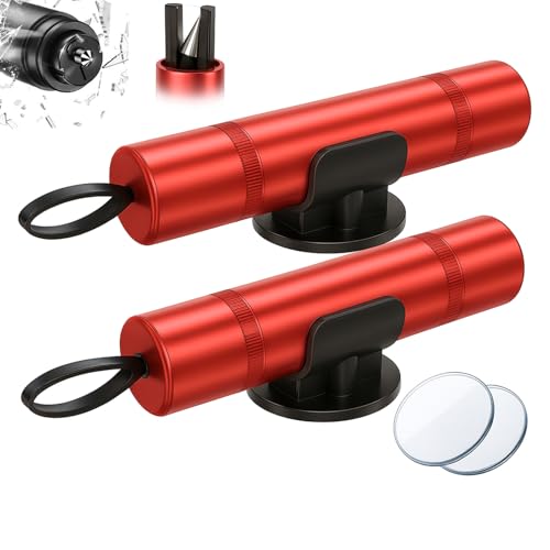 KRENIE 2 Pack Car Emergency Escape Tool – Window Breaker with Seat Belt Cutter – Safe Pro X Car Safety Hammer for Vehicle Emergency, Compact Rescue Tool
