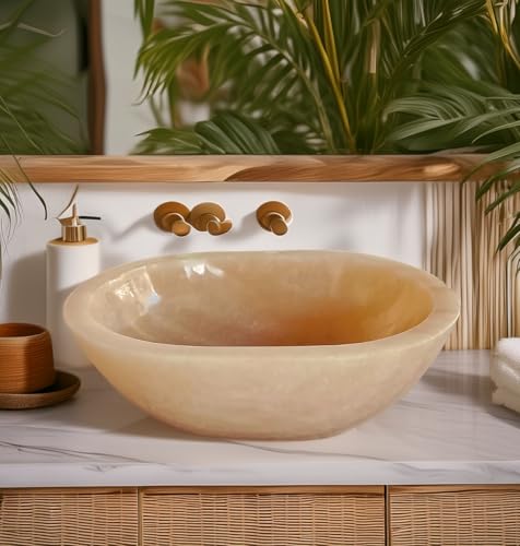 IMPORTS PACIFIC Natural Onyx Stone Vessel Sinks - Handcrafted Bathroom