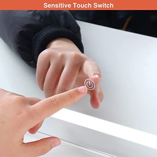 Alapur Makeup Vanity With Lights, Vanity Desk With 2 Drawers And 6 Storage Shelves, Cushioned Stool,3 Lighting Colors,White #TOP5