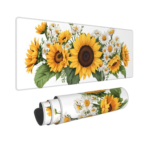 Tapis de souris de jeu XXL tournesol 80x30cm étanche et antidérapant pour bureau
