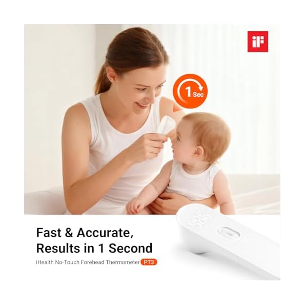iHealth-No-Touch-Forehead-Thermometer-for-Adults-Kids-Babies-1s-Fast-Accurate-3-Ultra-Sensitive-Sensors-Quiet-Vibration-Feedback-Digital-Large-LED-Digits-Easy-to-Use-for-Home-Nurses-PT3