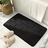 Tappetino Da Bagno Confortevole Tappetini Da Bagno Antiscivolo Tappetini Da Bagno Rosa Tappetino Da Bagno In Memory Foam Tappeto Da Bagno In Velluto Accogliente(Black,40x60cm)