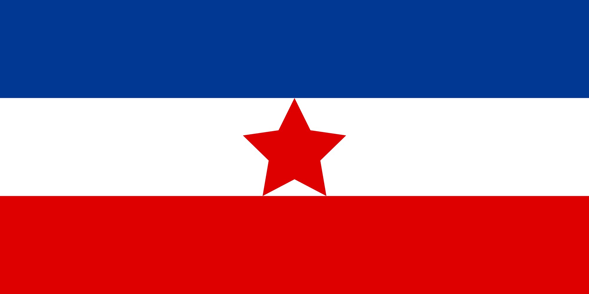 Drapeau Yougoslavie 1943-1946 grand modèle avec tracé vectoriel haut de gamme