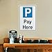 Compladeta Pay Here Sign Outdoor, Uv Printed Rust Free Aluminum 12 X 8 In,Yard Sign For Home, Business, Driveway Alert