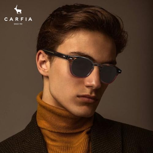 CARFIA Retro Cool Acetate Sunglasses for Men Polarized UV Protection, Keyhole Square Sunnies Driving Shades Trendy Eyewears2