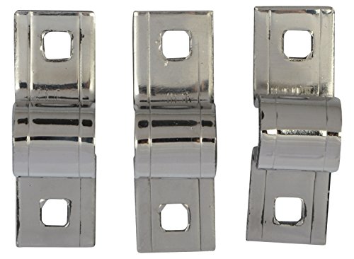 Image of ssiskcon 14mm x 300mm = 12 inch, 3mm Flap /Pack of 16 Pieces (4 Sets) Platinum Finish Stainless Steel Aldrop Door Lock Bolt Tadi Latch Bend Plus Point