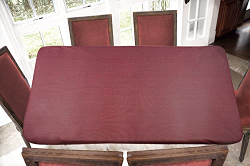 Covers For The Home Deluxe Elastic Edged Flannel Backed Vinyl Fitted Table Cover - Basketweave (Red) Pattern - Oblong/Oval - Fits Tables Up To 48" W X 68" L #TOP2