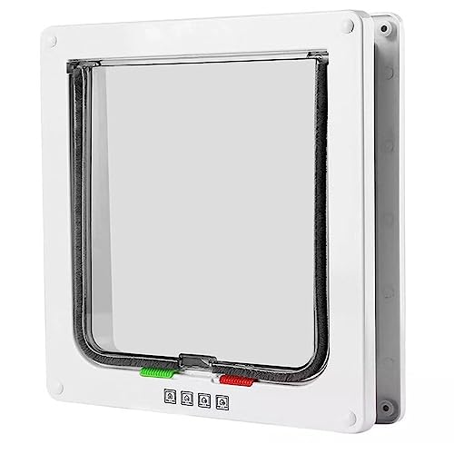 HelloCreate Pet Door,4 Way Locking Cat Flap Door,Pet Door for Cats & Puppy,Weatherproof Pet Door for Interior Exterior Door Window Wall - Image 6