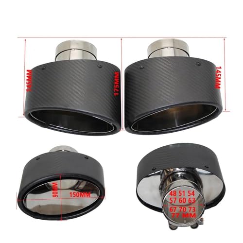 Cola de escape ovalada de acero inoxidable plateado con embellecedor universal para coche 5