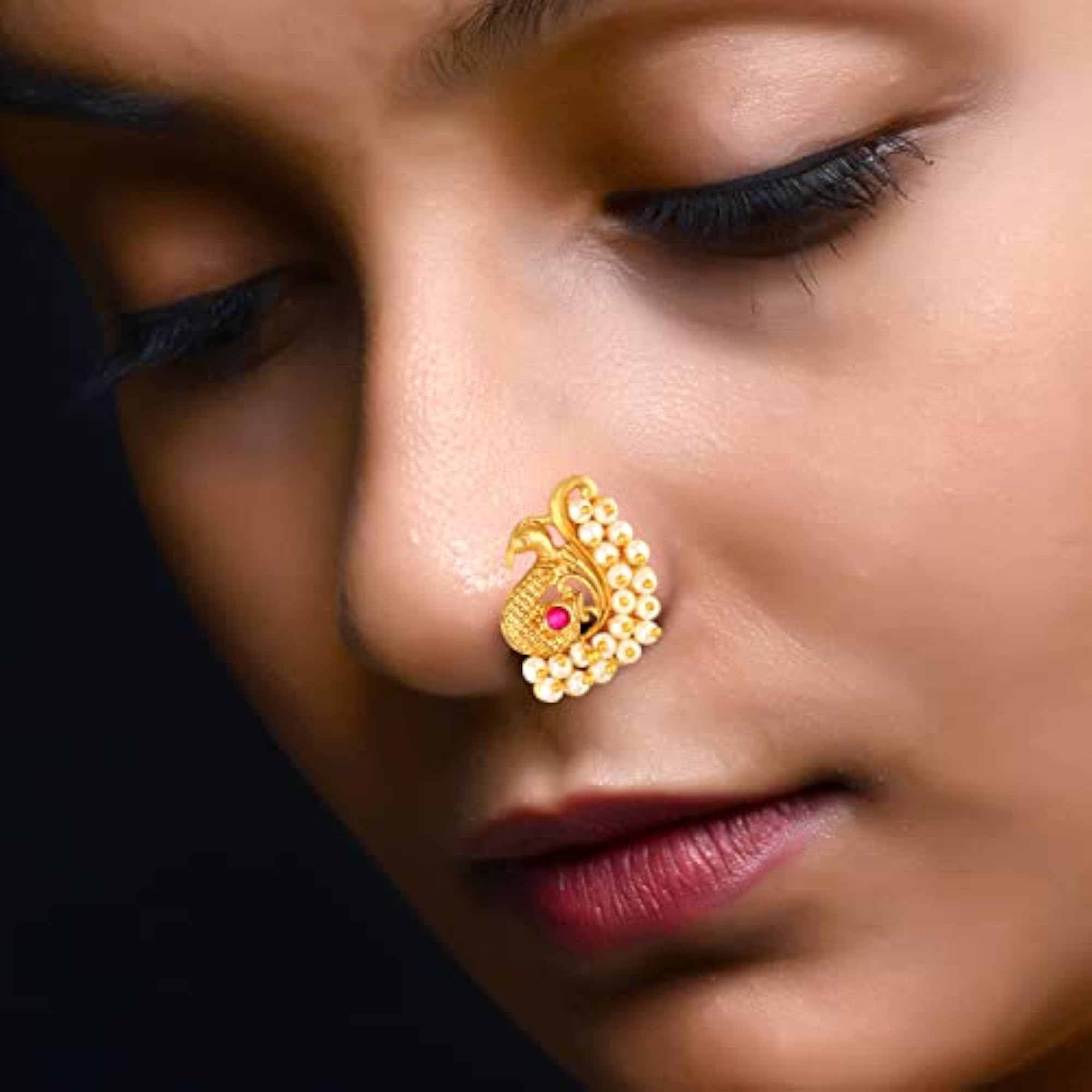 Women's Gold Plated Ancient Designs Nath