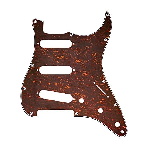 Musiclily 11 Agujeros SSS Strat Pickguard Guitarra Golpeador para Guitarra Eléctrica Fender American/México Standard Stratocaster Moderno 4 capas Red Tortoise