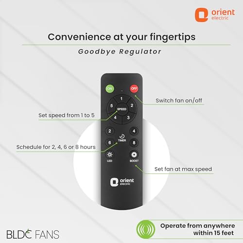 Orient Electric 1200 mm Zeno BLDC | BLDC energy saving ceiling fan with Remote |BEE 5-star rated | Saves up to 50% on electricity bills | 3-year warranty by Orient | Brown, pack of 1 5 41cRa29Kz4L