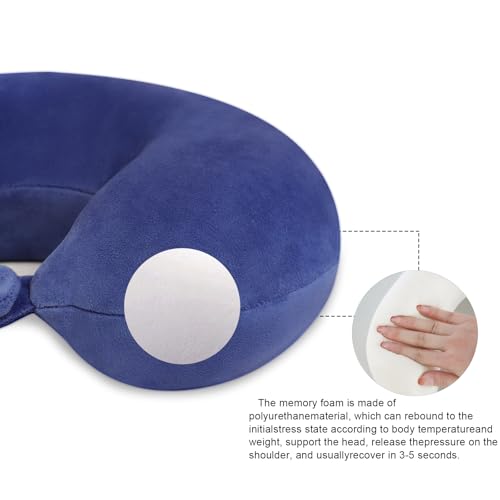 Image of Travel Pillow Neck Pillow for Airplanes Memory Foam Neck Pillow for Traveling, Car, Home, Flight Portable Pillow for Sleeping Provide Head Neck Support Rest