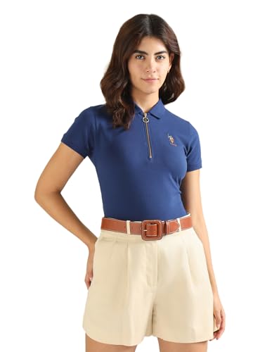 Image of U.S. Polo ASSN. Women's Cotton Regular Fit Solid Polo Shirt