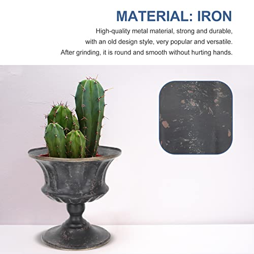 Milisten Urn Planter Metal Urn Flower Pot Farmhouse Metal Bucket Iron Flower Vase Vintage Style Flower Pot For Home Garden Front Porch Door Deck Balcony Decoration #TOP1