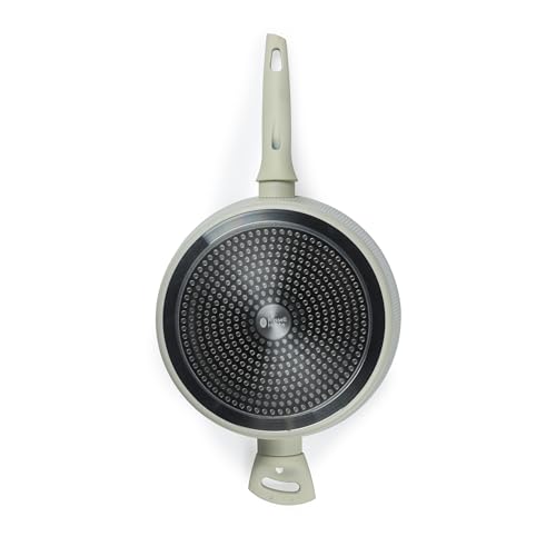 Russell Hobbs CôTe Ceramic 28Cm Sauté Pan With Pfas-Free Non-Stick Coating - Forged Aluminium Body, Soft-Touch Handles & Glass Lid With Steam Vent, Induction Compatible - 9