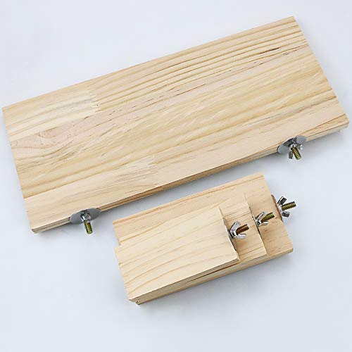 Billioteam 4 Size Bird Wood Platform, Rectangle Square Wood Perch Stand Board Habitat Cage Corner Shelf With Stainless Steel Washers For Budgie,Parakeet,Parrots,Cockatiel,Hamster,Gerbil,Chinchillas #TOP3