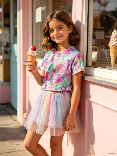 Image of ENLACHIC Girls Teens Pink Flamingo Printed Summer Short Sleeve T-Shirts Cute 3-16 Years