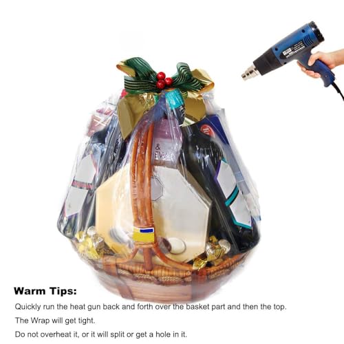 LazyMe Extra Large Jumbo Shrink Wrap Bags Cellophane Bags for Gift Baskets - 37x45 Inch Christmas Basket Bags (5 pcs, XXL) - Thumbnail 3