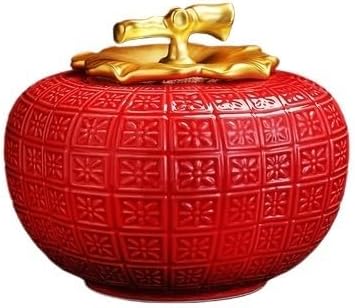 SONGCHAO Sugar Jar Nordic Embossed Ceramic Tea Can Gold Plated Lid Lid Seal Moisture-Proof Coffee Can Craft Ornaments Storage Container Tea Canister (Color : A)