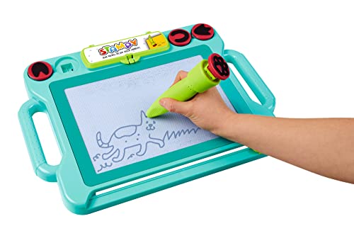 Simba 106334629 - Stampy Maltafel für Kinder, 41x29cm, magnetische Zaubertafel mit Sound-Stift, 4 Tierstempel mit Geräusch, Magnet-Stempeln, 3 Lernkarten, Magnettafel für Mädchen und Jungen ab 3 Jahre