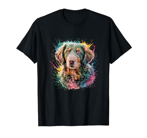Men Woman Colorful Watercolor Curly Coated Retriever T-Shirt