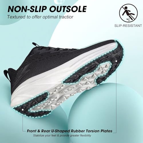 Image of ZOVE Womens Walking Shoes Cushioning Non-Slip Breathable Running Sneakers Tennis Comfortable Athletic Gym Workout Casual Shoes Lightweight Sports Cross Training Fashion Sneakers