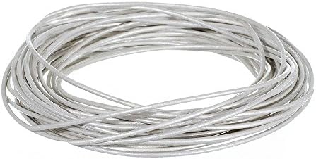 1.5mm Genuine Round Leather Cord Strips for Bracelets, Necklaces, Beading, and Other Jewelry Making – 10 Yards / 9.1 Meters – Pearl