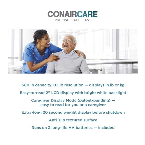 Image of Conair Bathroom Scale for Body Weight, FSA /HSA Eligible High-Capacity Talking Bathroom Scale in both English and Spanish - 660 lb. Enhanced Weight Limit with XL Backlit LCD Display, Anti-Slip Platform