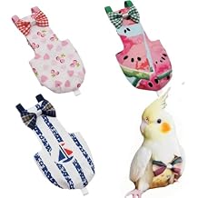 4 Pcs Bird Diaper Parrot Nappy Reusable Flight Suit with Waterproof Inner for Parakeet Cockatiel Mini Macaw Budgie Lovebird Conure African Grey L