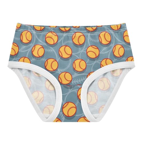 Little Girls' Soft Cotton Underwear Kids Breathable Comfort Baseball Panties Briefs Toddler