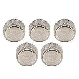 5 piezas de partes para corona de reloj, kit de herramientas de reparación de relojes de pulsera de acero duradero, accesorios variados para corona de reloj en color plata con (agujero de 4 mm de