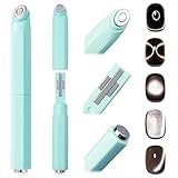 Plman 3 in 1 Cat Eye Magnet, Multifunctional Cat Eye Gel Nail Polish Magnet Pen for Beginner & Professional, Detachable Nail Magnet Tools for Home Salon Diy Manicure (Green)