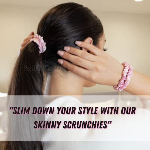Image of Premium Satin Scrunchies for Women | Hair Bands, Ponytail Holders & Rubber Bands | Skinny, Fluffy, No-Damage Hair Ties | Girls Hair Accessories | Small Size | Pack of 13