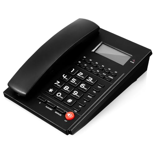Téléphone fixe filaire à volume réglable et touches grand format