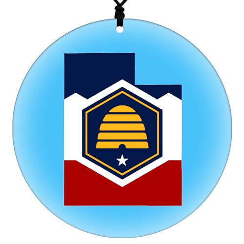Utah Christmas Ornament - Frosted Edge Design Featuring New Utah State Flag and Map Composite Graphic - 2024 Acrylic Tree Decoration - Holiday Gift and Home Decor