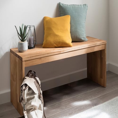 Lomadox Garderobenbank Eiche Massivholz Flurbank Bank 82 cm massiv