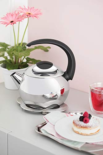 Chaleira Tramontina Em Aço Inox Cabo Preto 18 Cm 2, 2 L Tramontina Inox Chaleira Aco Inox 2, 25 L